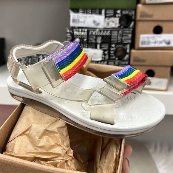 Mini Melissa Papete + Rider Beige / Rainbow - Picture 5 of 6